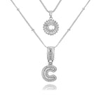 14K Diamond Letter Initial Necklaces Set (2-Piece)