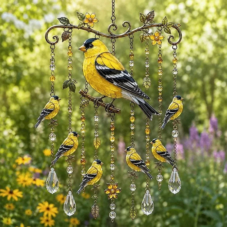 🐦🎐Last Day 50% OFF - 🐦🎐Crystal Bird Wind Chime – Colorful Garden Hanging Decor