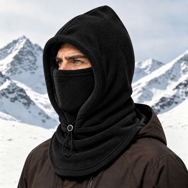 3-in-1 Fleece Hooded Face & Neck Warmer – Adjustable Cold-Weather Cover