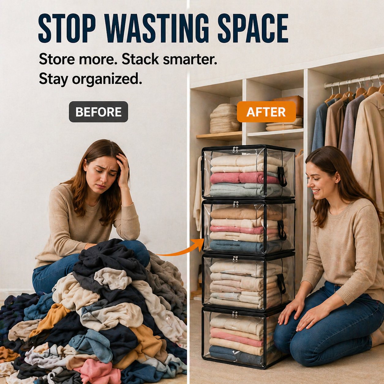 🎁💞LAST DAY 50% OFF ✨📦Large Heavy-Duty Thick Plastic Clear Storage