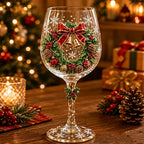 Handcrafted 3D Christmas Wine Glass – Festive Holiday Goblet