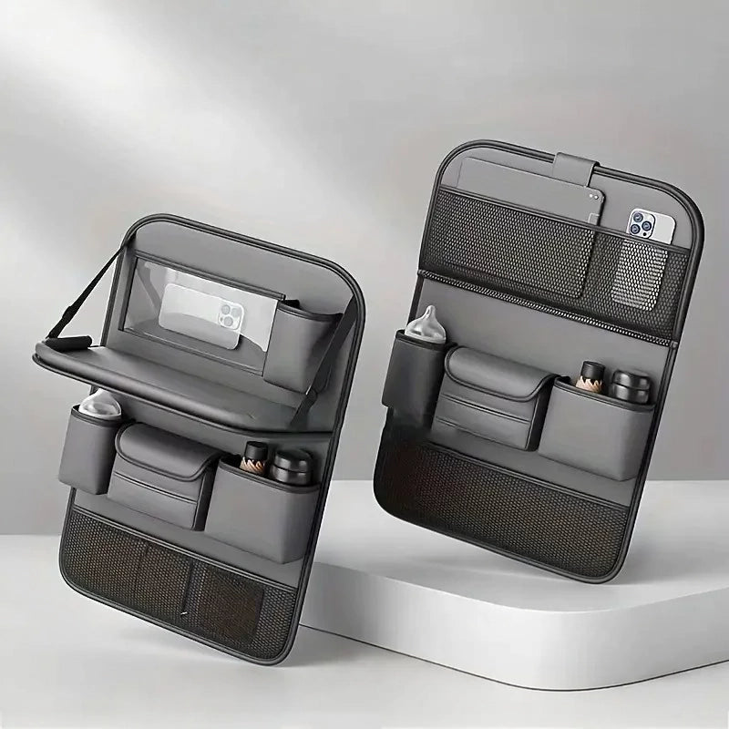 Premium Nappa Seat Organizer with Foldable Tray — Sleek, Durable & Ultra-Soft