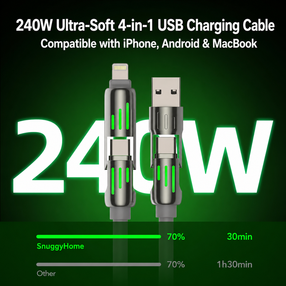 240W 4-in-1 USB Charging Cable