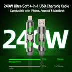 240W 4-in-1 USB Charging Cable