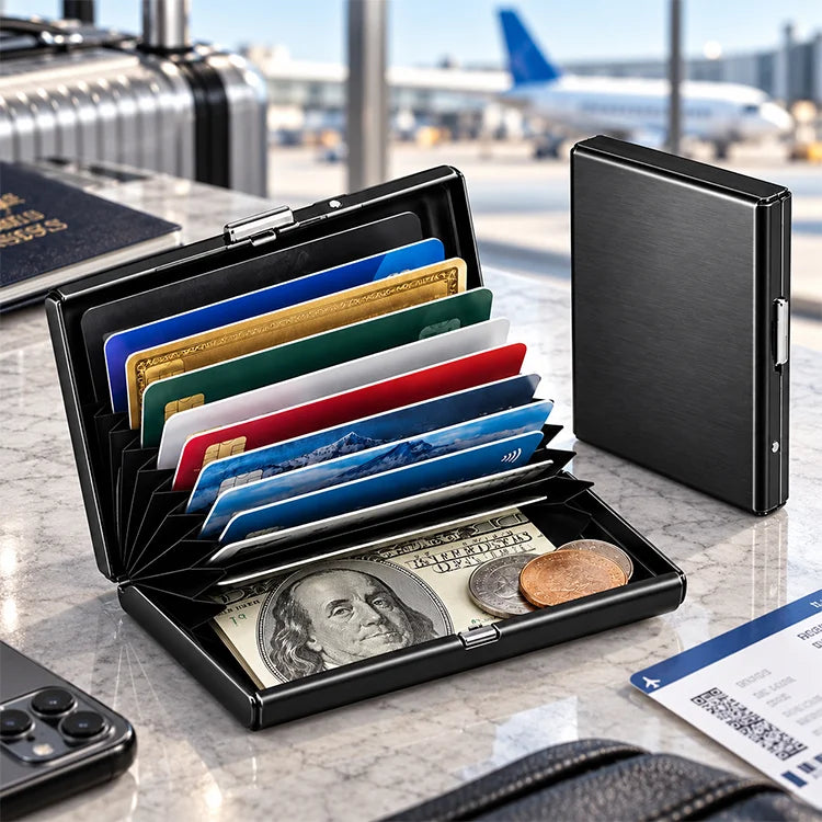 10-Card Stainless Steel RFID Blocking Wallet