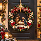 Large Size Wooden Christmas Door Sign