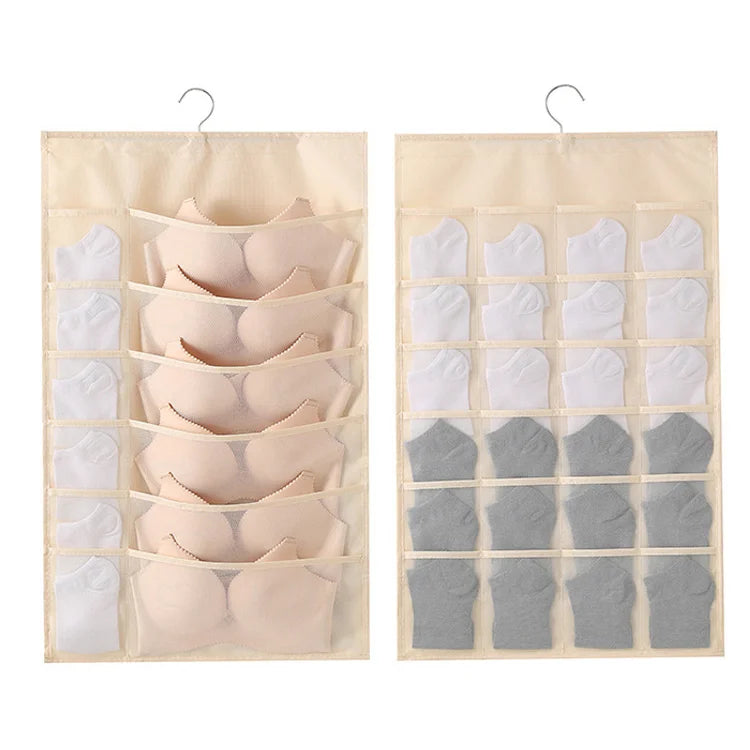 Hanging Underwear Organizer — One Pocket Per Item, No More Mess