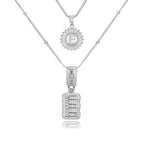 14K Diamond Letter Initial Necklaces Set (2-Piece)