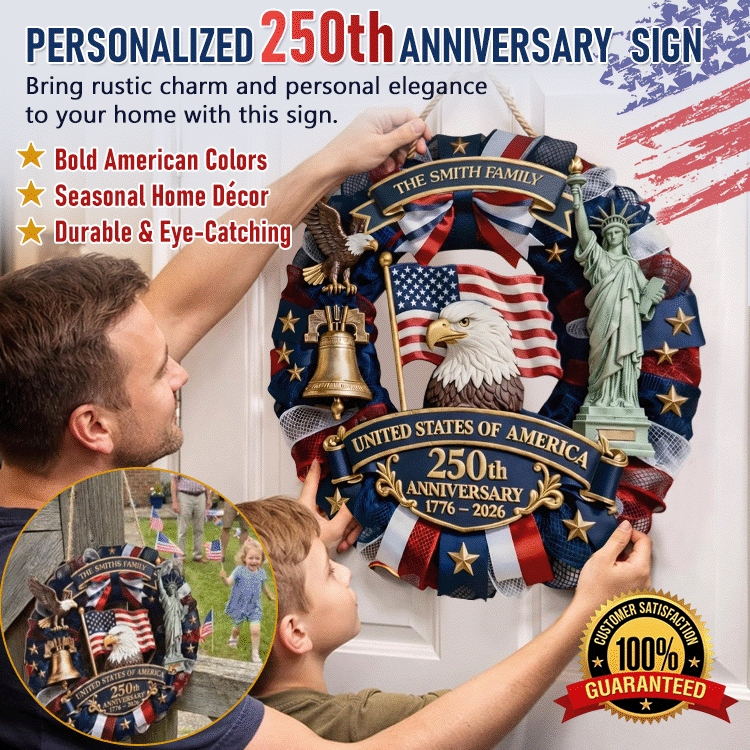 Personalized American 250th Anniversary Wooden Sign – Family Forever United