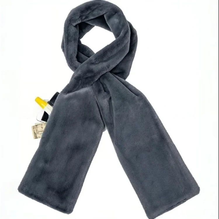 Hidden Pocket Winter Scarf – Ultra-Soft Warmth with Secure Zipper Storage