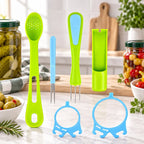 2-Piece Pickle & Olive Grabber Set – Jar-Hanging Spoon & Fork Tools