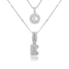 14K Diamond Letter Initial Necklaces Set (2-Piece)