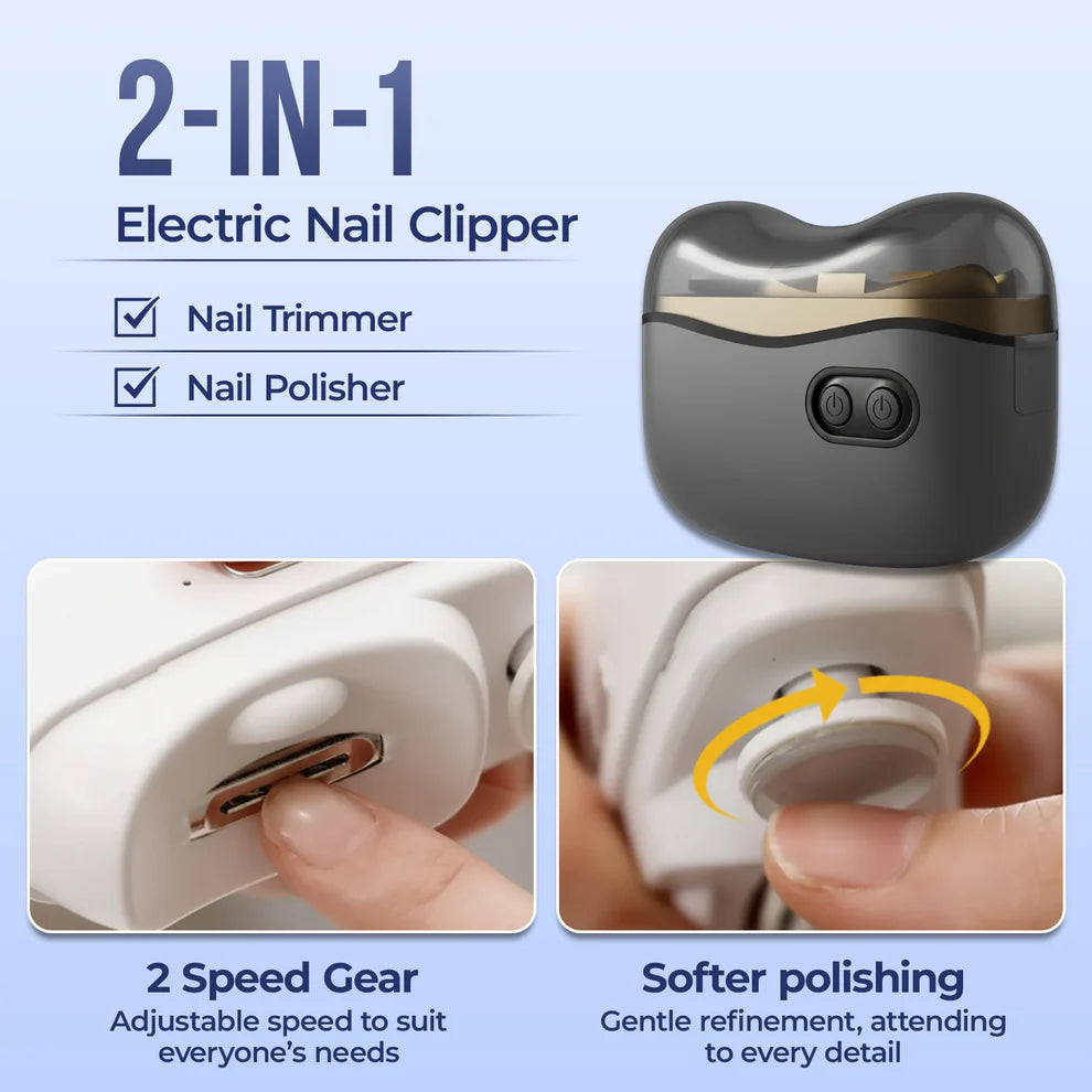 2026 Upgraded 2-in-1 Electric Nail Clipper & Polisher