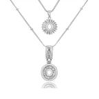 14K Diamond Letter Initial Necklaces Set (2-Piece)