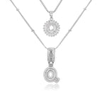 14K Diamond Letter Initial Necklaces Set (2-Piece)