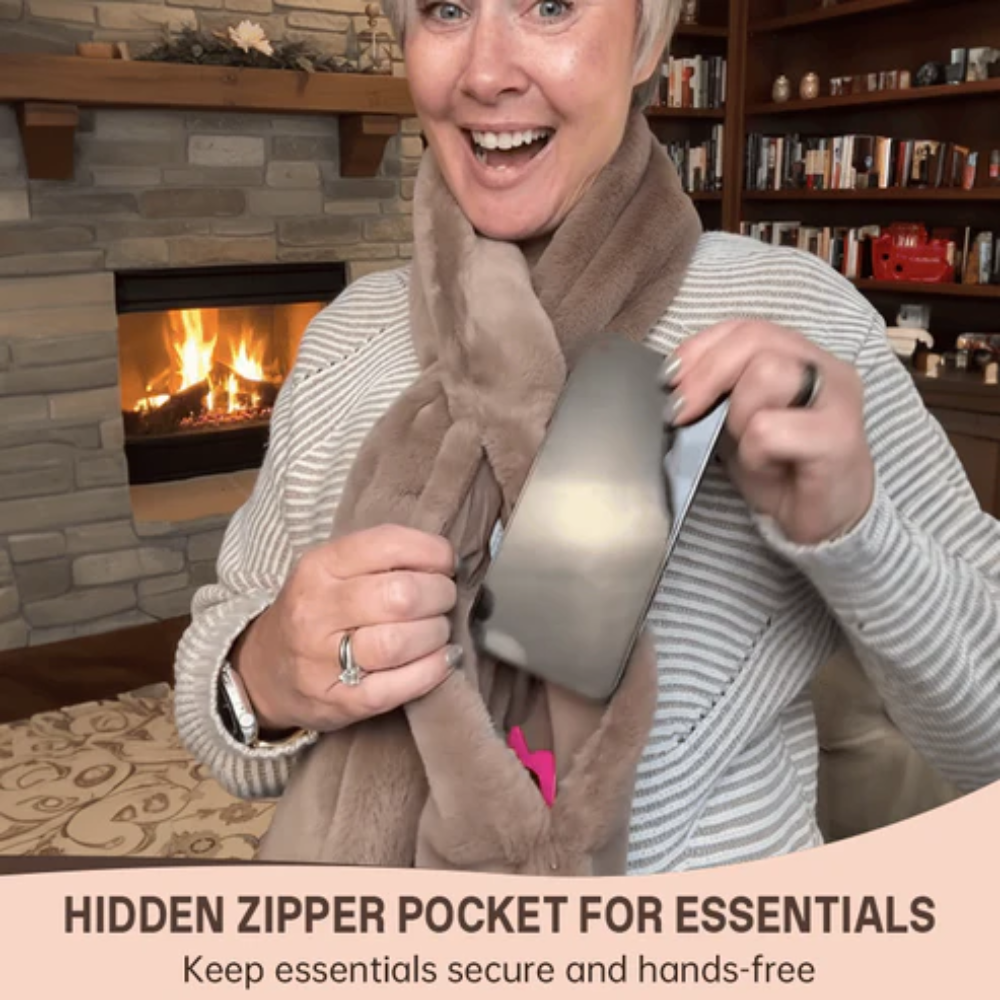 Hidden Pocket Winter Scarf – Ultra-Soft Warmth with Secure Zipper Storage