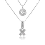 14K Diamond Letter Initial Necklaces Set (2-Piece)